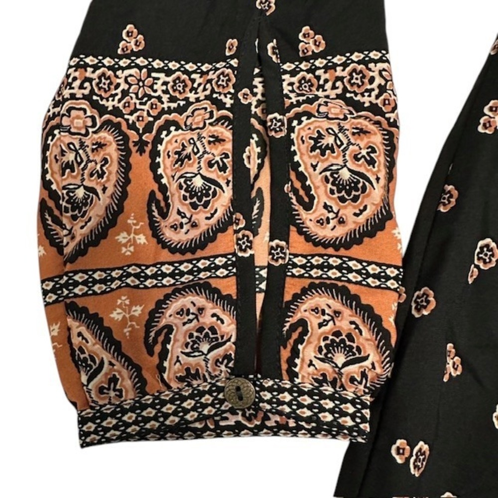 Abercrombie & Fitch Women's Paisley Long Sleeved Keyhole Dress Size Med - Picture 14 of 16